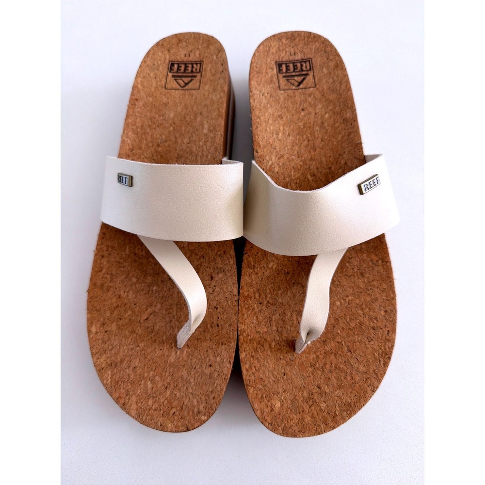 Reef Cushion Sol Hi Cream Platform Sandals Cork Footbed Womens 11